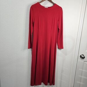 Coldwater Creek Red Long-sleeve Maxi Dress Small